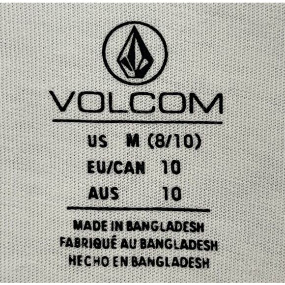 Volcom Werkin Doubles Tee Girls Size M White Organic Cotton Oversized NWT - Picture 2 of 8